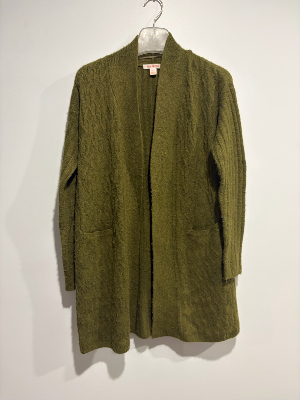 Joe Fresh Olive Green Open-Front Cardigan